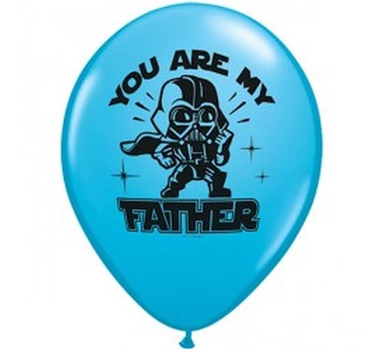 Balon, Star wars: You Are My Father, 11", błękitny, 25 sztuk Qualatex