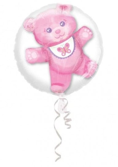Balon w balonie, Miś dziewczynka, różowy, 60 cm, 1 sztuka AMSCAN