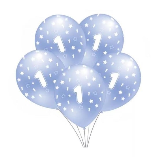 Balon z nadrukiem "1" niebieski B156 5szt Inny producent