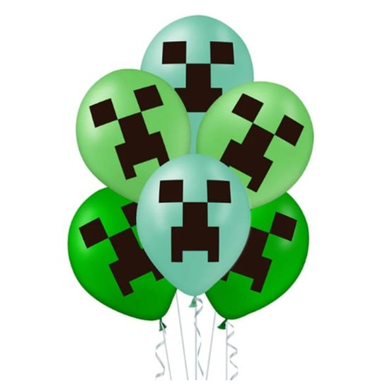 Balony 12cali zielone gamingowe 12szt MINECRAFT -  63959 PartyPal