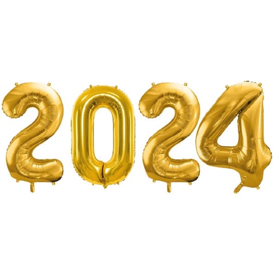 Balony 2024 - złote 86 cm DUŻE zestaw SYLWESTER NOWY ROK Inna marka