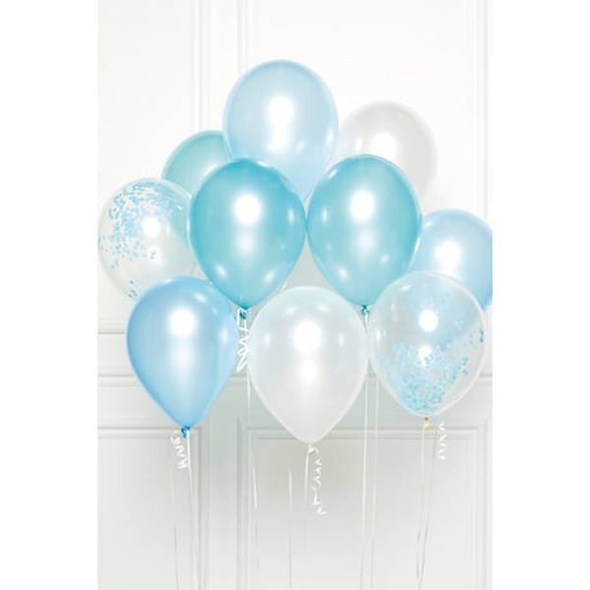 Balony 27,5cm biało-niebieskie, 10szt. Riethmuller