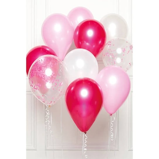 Balony 27,5cm biało-różowe, 10szt. Riethmuller