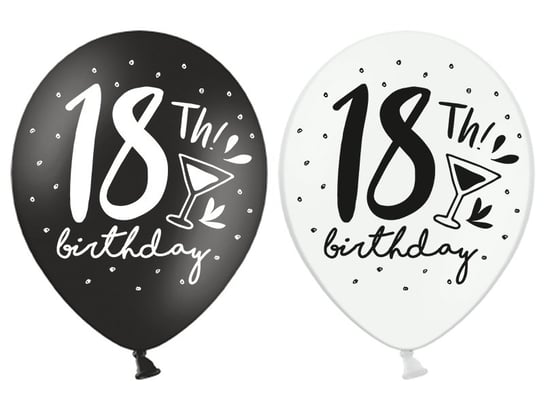 Balony, 30 cm, 18th! birthday, mix, 50 sztuk PartyDeco