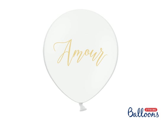 Balony, 30 cm, Amour, Pastel Pure White, 6 sztuk PartyDeco
