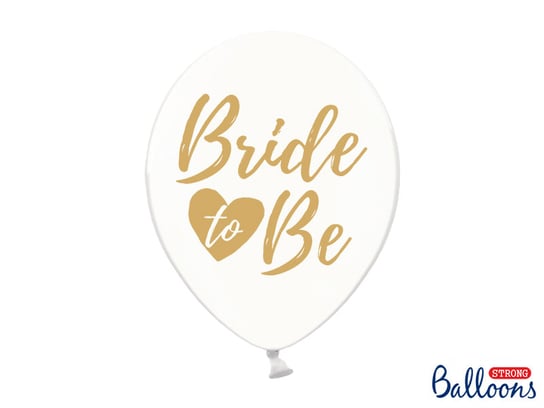 Balony, 30 cm, Bride to be, Crystal Clear, 50 sztuk PartyDeco