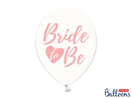 Balony, 30 cm, Bride to be, Crystal Clear, 6 sztuk PartyDeco