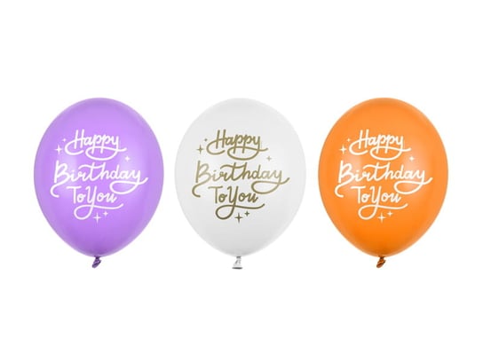 Balony 30 cm, Happy Birthday To You, mix (1 op. / 50 szt.) PartyDeco