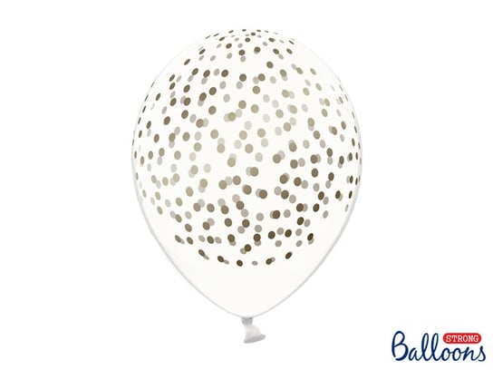 Balony, 30 cm, Kropki, Crystal Clear, 6 sztuk PartyDeco