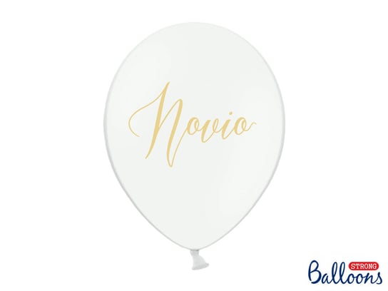 Balony, 30 cm, Novio, Pastel Pure White, 50 sztuk PartyDeco