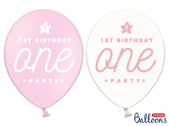 Balony, 30 cm, One, Pastel Baby Pink, 6 sztuk PartyDeco