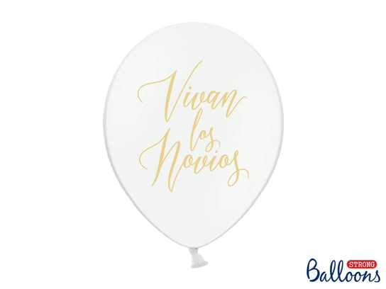 Balony, 30 cm, Vivan los Novios, Pastel Pure White, 50 sztuk PartyDeco