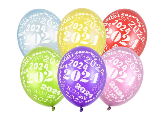 Balony 30cm, 2024, Metallic mix (1 op. / 6 szt.) PartyDeco