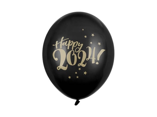 Balony 30cm, Happy 2024!, Pastel Black (1 op. / 50 szt.) PartyDeco
