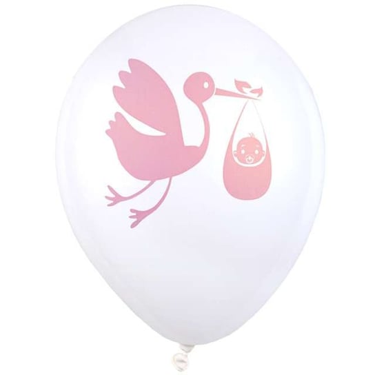 Balony, Baby Shower Pink, białe, 9", 8 sztuk SANTEX