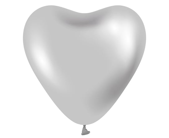 Balony Beauty&Charm, platynowe srebrne serca 12"/ 6 szt. Gemar