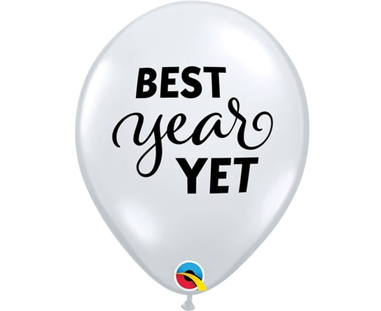 Balony, Best year yet, transparentne, 11", 25 sztuk Qualatex