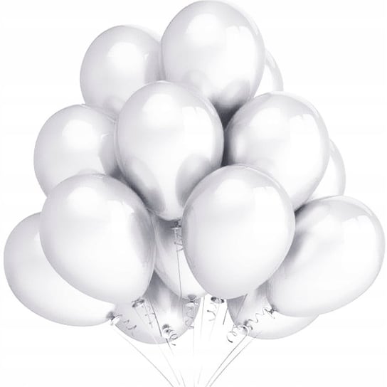 Balony białe metaliczne na Chrzest Komunię Bukiet białych balonów 20 szt 10 cali inna (Inny)
