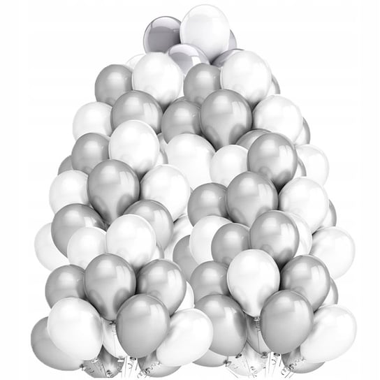 Balony Białe Srebro Pierwsza Komunia Święta 100Szt Inna marka