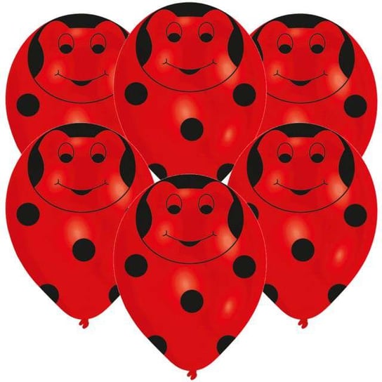 Balony, Biedronka, 11", czerwony, 6 sztuk Amscan