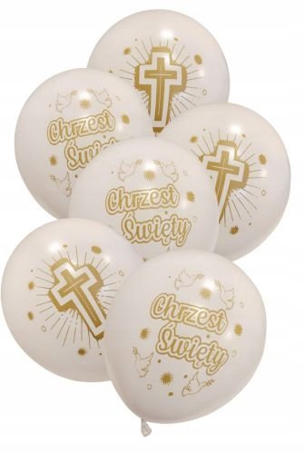 Balony CHRZEST ŚWIĘTY 6szt Złote 30cm JIXSTAR