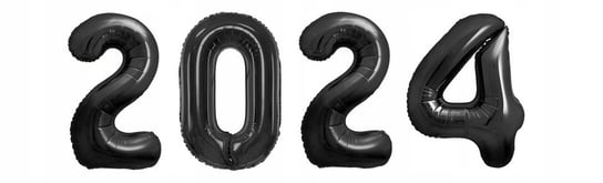 Balony Cyfry 2024 Czarne Sylwester Nowy Rok 86 Cm Happy New Year Inna marka