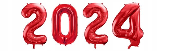 Balony Cyfry 2024 Czerwone Sylwester Nowy Rok 86 Cm Happy New Year Inna marka