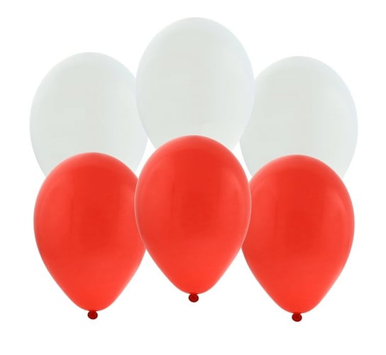 Balony, czerwone i białe, 10 szt. GoDan