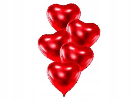 Balony Czerwone Serca Walentynki Ślub Wesele 5 Szt Inna marka