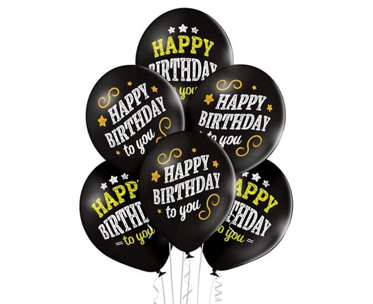 Balony D11 Happy Birthday 2C2S, 12", 6 sztuk BELBAL