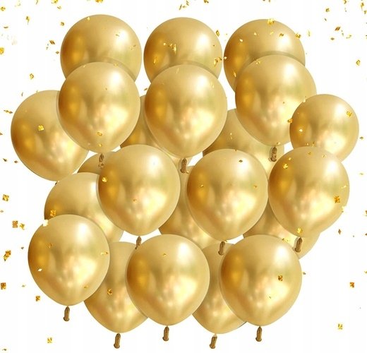 BALONY DEKORACJA URODZINY WESELE ŚLUB ZŁOTY 50x Amigo