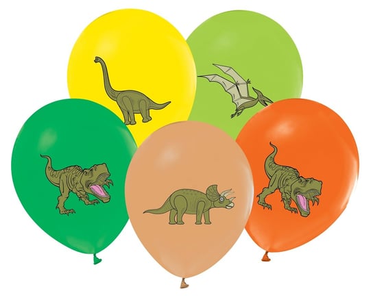 Balony Dinozaury, 12"/ 5 Szt. GoDan