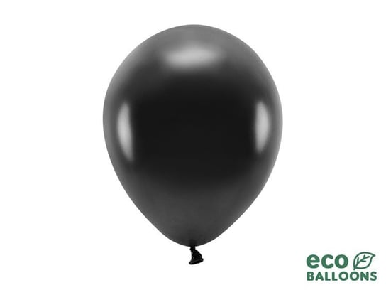 Balony eco 26cm metalizowane, czarny (10 szt.) PartyDeco