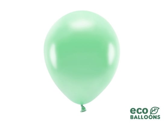 Balony Eco 26cm, metalizowane, mięta (10 szt.) PartyDeco