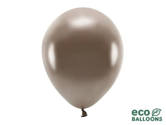 Balony Eco 30cm metalizowane, brązowy 10 szt. PartyDeco
