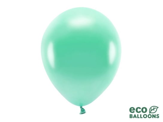 Balony Eco 30cm metalizowane, ciemna mięta 10 szt. PartyDeco