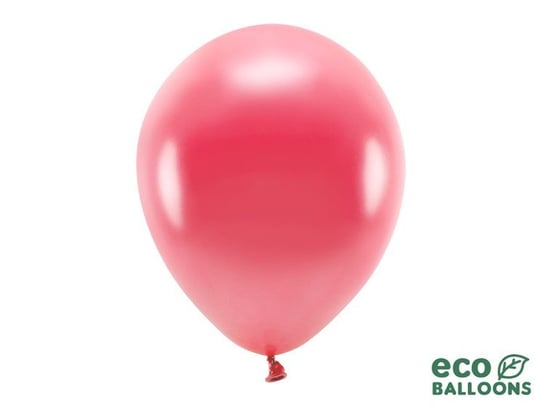Balony Eco 30cm metalizowane, j.czerwony 10 szt. PartyDeco