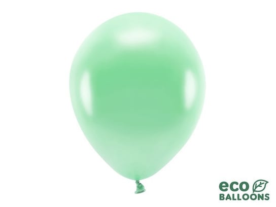 Balony Eco 30cm metalizowane, mięta (10 szt.) PartyDeco