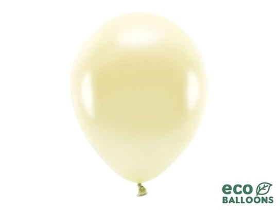 Balony Eco 30cm metalizowane, słomkowy (10 szt.) PartyDeco