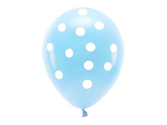 Balony Eco 33 cm pastelowe, Kropki, błękit (1 op. / 6 szt.) Party Deco
