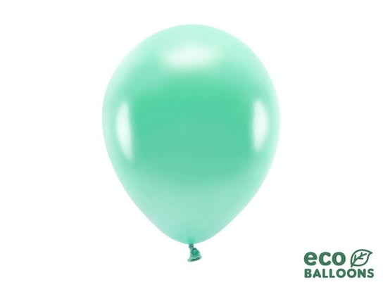 Balony eco metalizowane, ciemna mięta, 26 cm, 10 sztuk PartyDeco