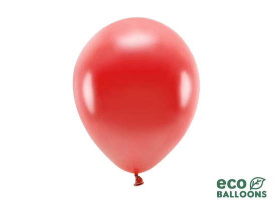Balony Eco metalizowane, czerwone, 10 sztuk PartyDeco