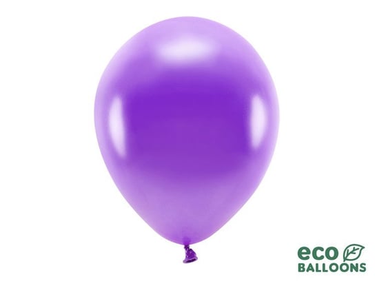 Balony Eco, metalizowane, fiolet, 10 sztuk PartyDeco
