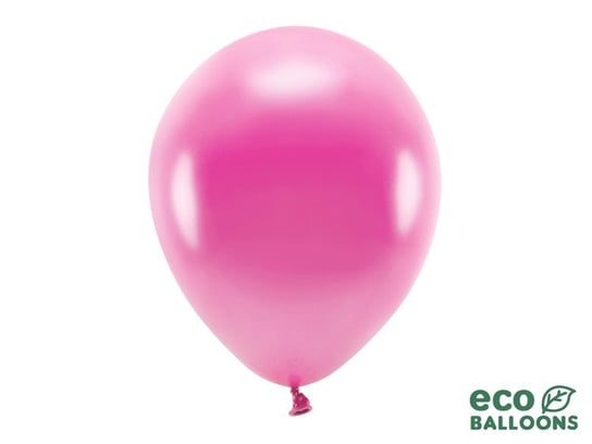 Balony Eco, metalizowane, fuksja, 10 sztuk PartyDeco