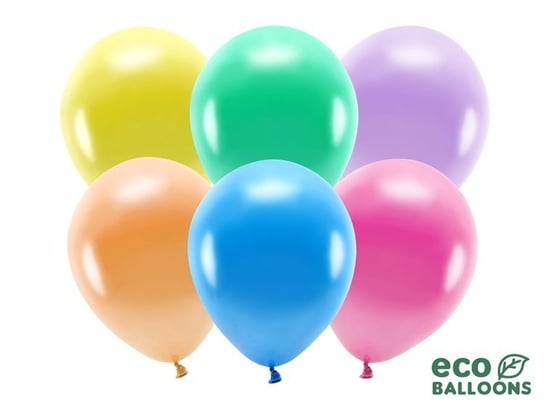 Balony eco metalizowane, mix, 30 cm, 10 sztuk PartyDeco