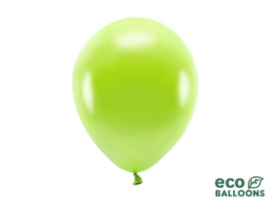 Balony eco metalizowane, zielone jabłuszko, 26 cm, 10 sztuk PartyDeco