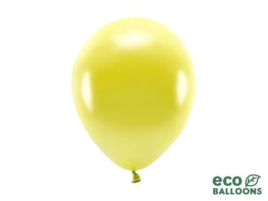 Balony eco metalizowane, żółty, 26 cm, 10 sztuk PartyDeco