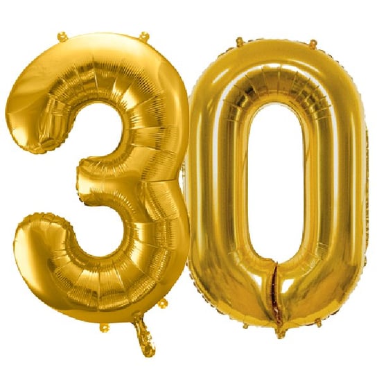 Balony Foliowe Cyfra 30 - 86 Cm - Złoty - Duże Na Urodziny Inna marka