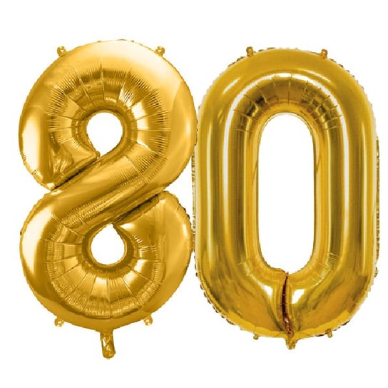 Balony Foliowe Cyfra 80 - 86 Cm - Złoty - Duże Na Urodziny Inna marka