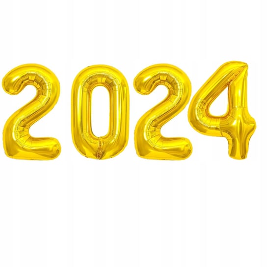 Balony foliowe cyfry na sylwestra złota liczba cyfra 2024 - 100cm XXL/ Party Dekoracje Inna marka